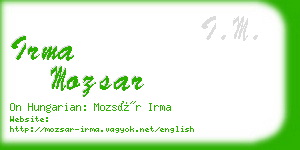 irma mozsar business card